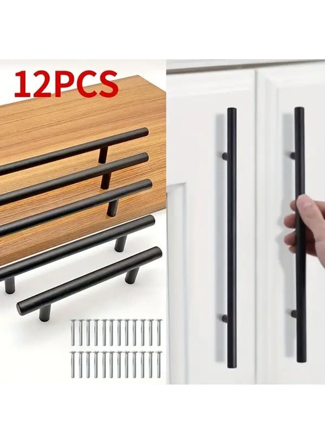 12pcs Stainless Steel Cabinet Knobs Drawer Pulls 128mm Hole Spacing With Screws - Image 1